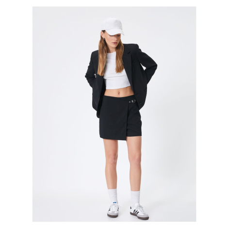 Koton Mini Shorts Skirt Normal Waist Buckle Detailed