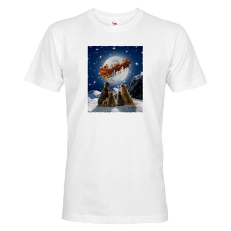 Dámské vianočné tričko s potlačou santových saní - skvelé vianočné tričko