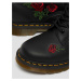Čierne dámske kožené členkové topánky s kvetovaným vzorom Dr. Martens
