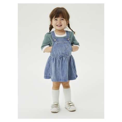 Modré dievčenské rifľové šaty s trakmi GAP