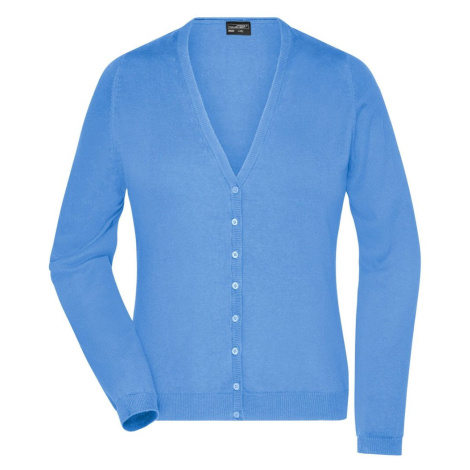 James & Nicholson Dámsky bavlnený sveter JN660 - Ľadovo modrá