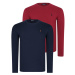 DOUBLE SET T8588 DEWBERRY ROUND NECK MEN'S SWEATSHIRT-BURGUNDY-NAVY BLUE