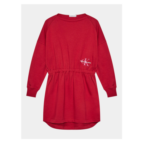 Calvin Klein Jeans Úpletové šaty Monogram IG0IG02316 Červená Relaxed Fit