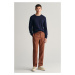 NOHAVICE GANT RELAXED LINEN DS PANTS COGNAC BROWN