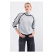 Bigdart 15879 Striped Oversize Knitwear Sweater - Gray