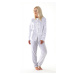 FLORA 6356 teplé pyžamo holubica sivá gombík pohodlné domácí oblečení