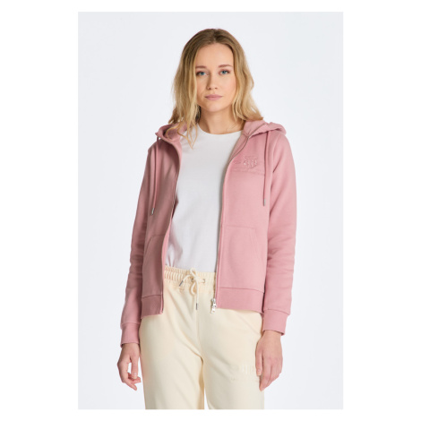 MIKINA GANT REG TONAL SHIELD ZIP HOODIE CALIFORNIA PINK MELANGE