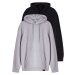 Trendyol Black-Grey 2-Pack Regular/Normal Cut Hooded Fleece/Warm Sweatshirt