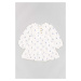 Dievčenské bavlnené šaty zippy biela farba, mini, áčkový strih