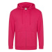 Just Hoods Pánska mikina na zips JH050 Hot Pink