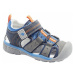 Sivo-modré detské sandále na suchý zips Fila