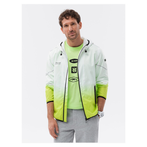 Zeleno-biela pánska bunda Ombre Clothing