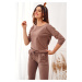 Women's jumpsuit with cappuccino zipper at the back