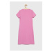 Dievčenské šaty Guess fialová farba, mini, rovný strih