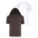 DUAL SET T8570 DEWBERRY HOODED MEN'S T-SHIRT-WHITE-KHAKI