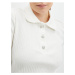 Biele dámske rebrované polo tričko ORSAY