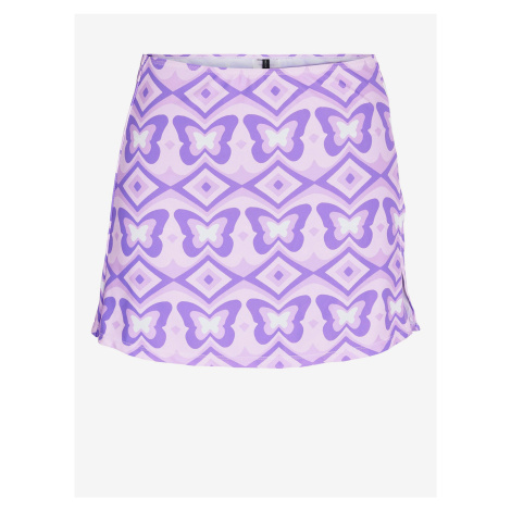 Svetlo fialová dámska vzorovaná sukňa cez plavky Noisy May Stripe