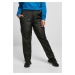 Women's Shiny Crinkle Nylon Zipper Pants Black