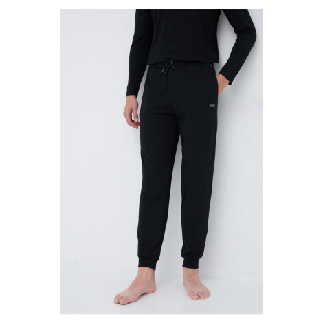 Pyžamové nohavice BOSS pánske,čierna farba,s nášivkou,50469538 Hugo Boss
