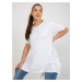 Plain white blouse plus size with a round neckline