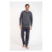 Men's pyjamas Lars long sleeves, long legs - graphite/graphite print