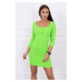 Dress with a nap neckline green neon