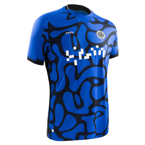 Futbalový dres VIRALTO II s krátkym rukávom modro-čierny KIPSTA