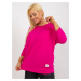 Dark pink basic blouse with round neckline plus size