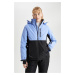 DEFACTO Fit Water Repellent Ski Jacket Color Block Detachable Hood Fleece Lined Zippered Pockets