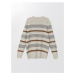 LC Waikiki Crew Neck Long Sleeve Striped Men's Knitwear Sweater