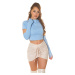 Sexy 2in1 Crop Top with Gloves white Einheitsgroesse