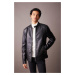 DEFACTO Slim Fit Barbell Collar Faux Leather Coat