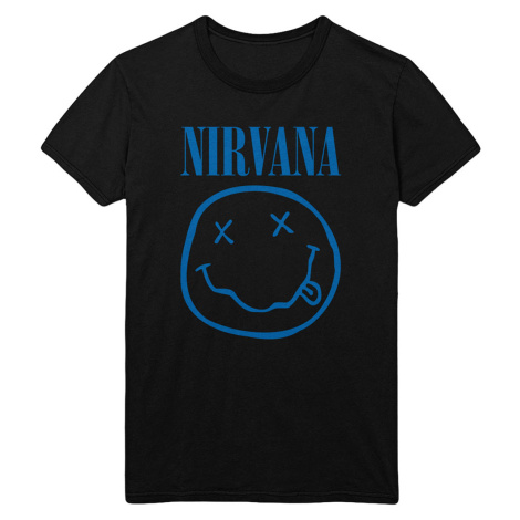 Nirvana tričko Blue Smiley Čierna