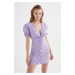 Trendyol Lilac Button Detailed Fisto Beach Dress