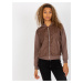 Brown quilted bomber sweatshirt RUE PARIS with pockets