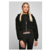 Women's short oversized jacket Sherpa black