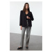 Trendyol Black Collar Detailed Woven Blazer Jacket