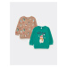 LC Waikiki Lcw Crew Neck Long Sleeve Christmas Themed Baby Boy Sweatshirt 2-Piece