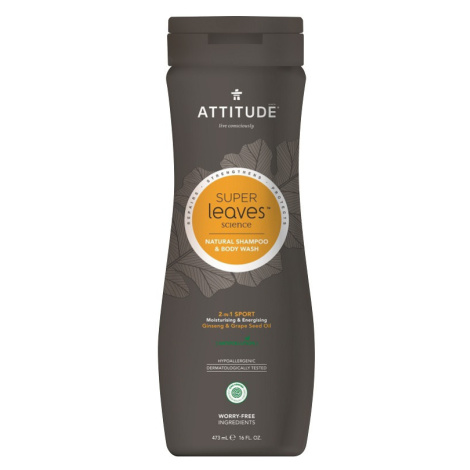 Attitude - Přírodní pánský šampón & tělové mýdlo 2 v 1 s detoxikačním účinkem - normální vlasy, 