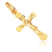 Zlatý prívesok 585 - krížik so zrezanými ramenami a Kristom