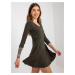 Khaki extended basic minidress with pockets