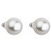 Náušnice bižutéria so Swarovski perlou biele okrúhle 71069.1