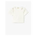 Koton T-Shirt Short Sleeve Window Detail Ribbed Cotton