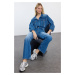 Trendyol Blue Cargo Pocket Detailed Denim Overalls