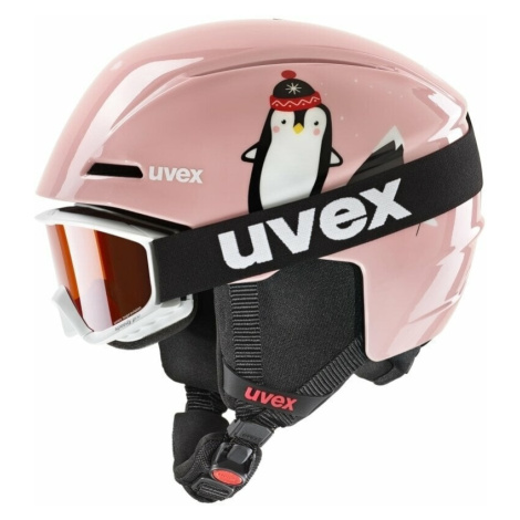 UVEX Viti Set Junior Pink Penguin Lyžiarska prilba