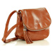 Kožená camel crossbody kabelka L27e