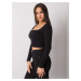 ČIERNY DÁMSKY CROP TOP S DLHÝMI RUKÁVMI RV-BZ-7314.97-BLACK