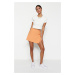 Trendyol Orange Lace-Up and Eyelet Detail Woven Shorts Skirt