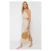 Trendyol Beige Maxi Knitted Accessories Beach Dress