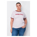 Trendyol Curve Pink Stripe Detail Printed Basic Knitted T-shirt